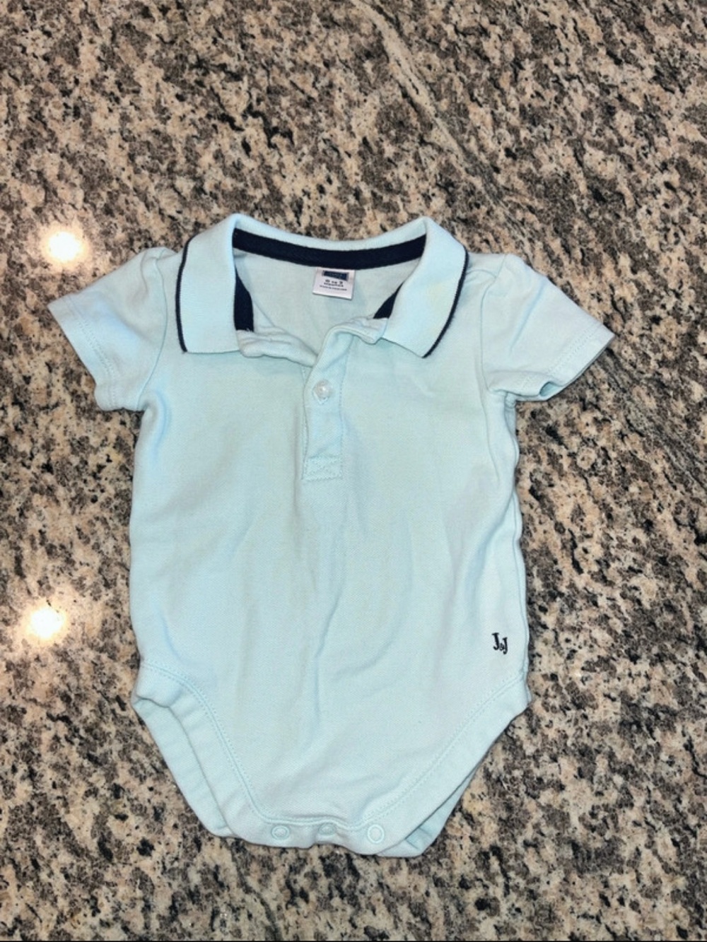 Janie and Jack Light Blue Polo One-Piece Bodysuit